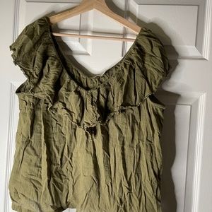 Crinkle gauze peasant blouse